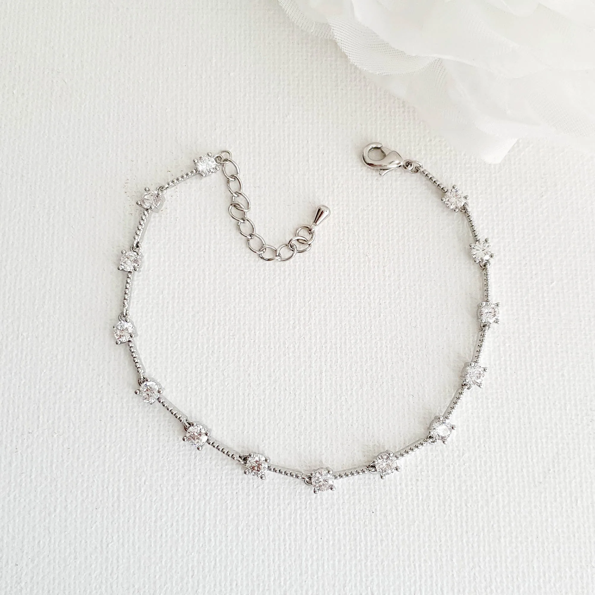 Simple Rose Gold Bracelet for Brides-Ginger