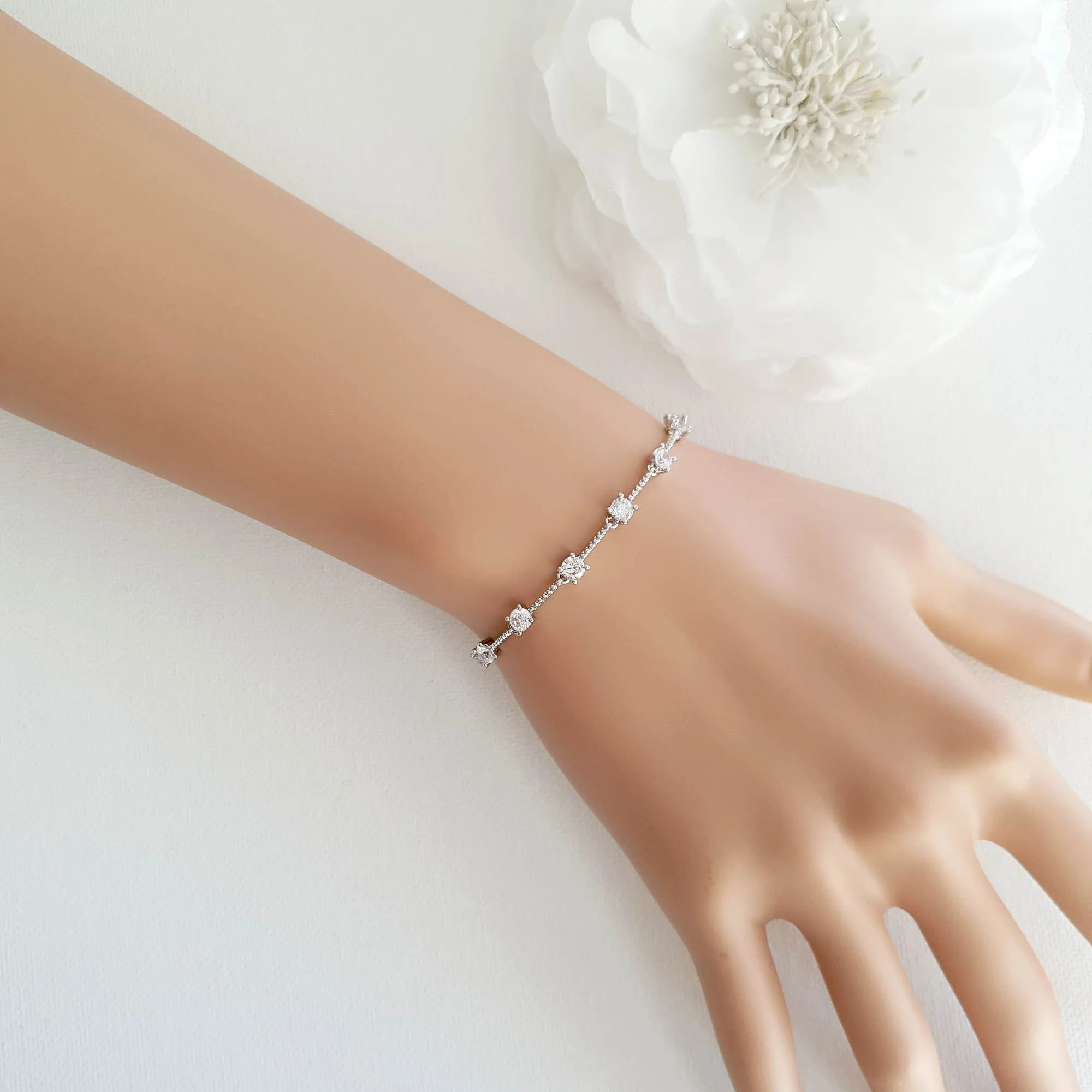 Simple Rose Gold Bracelet for Brides-Ginger