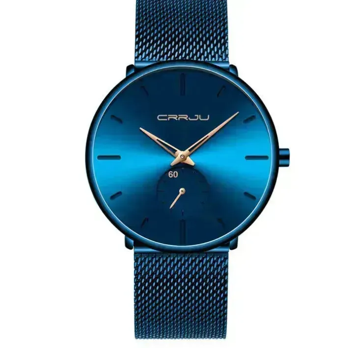 Simple ultra-thin watch round mesh belt watch