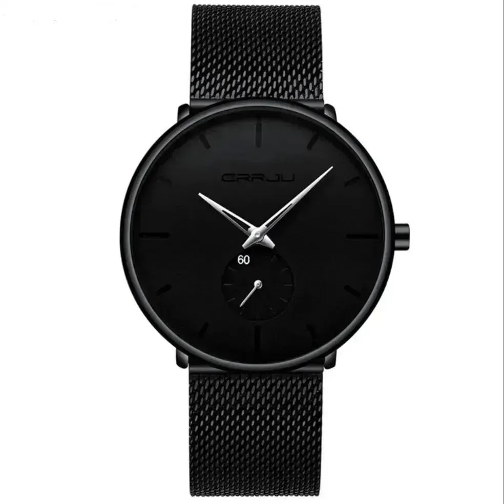 Simple ultra-thin watch round mesh belt watch