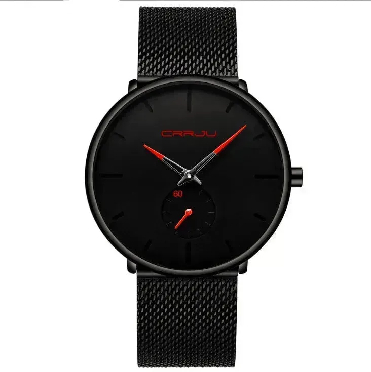 Simple ultra-thin watch round mesh belt watch