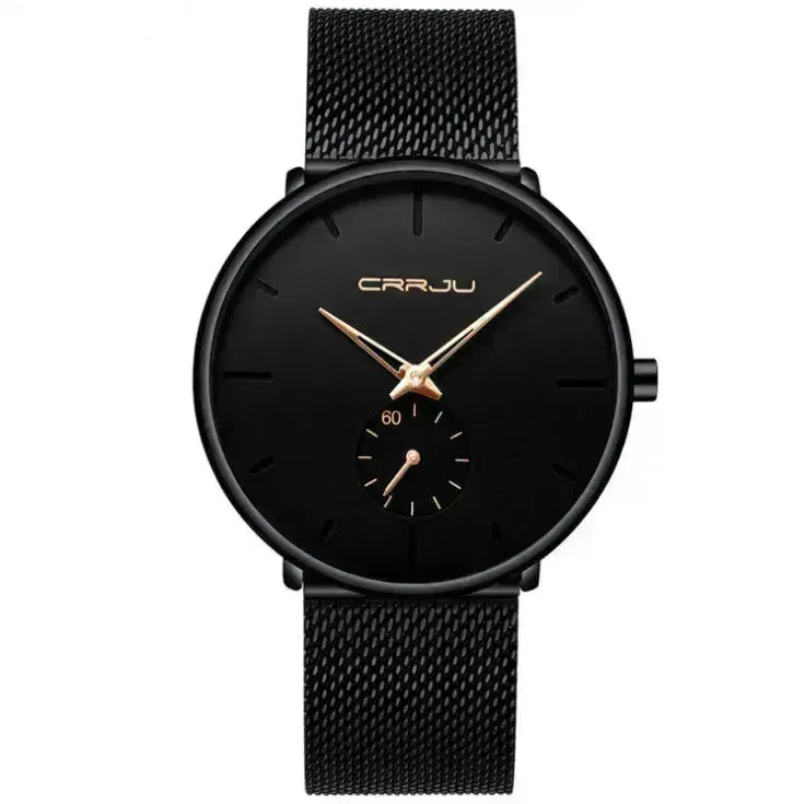 Simple ultra-thin watch round mesh belt watch