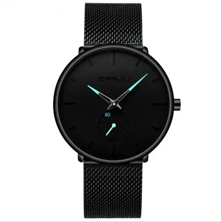 Simple ultra-thin watch round mesh belt watch