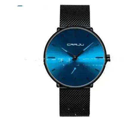 Simple ultra-thin watch round mesh belt watch