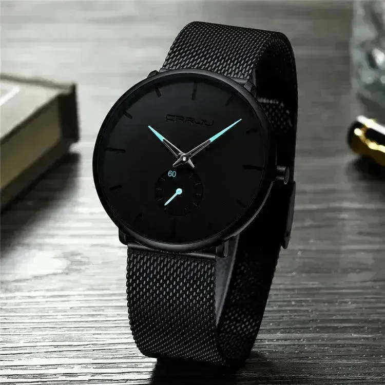 Simple ultra-thin watch round mesh belt watch