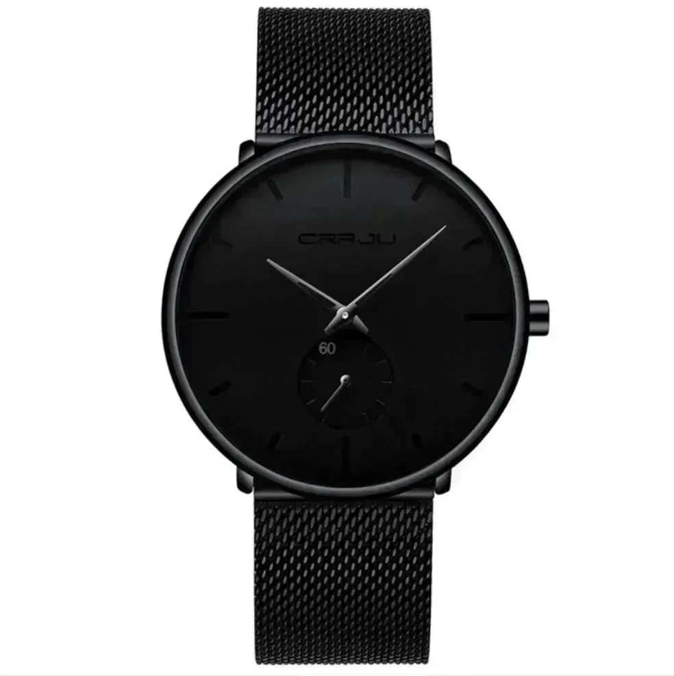 Simple ultra-thin watch round mesh belt watch