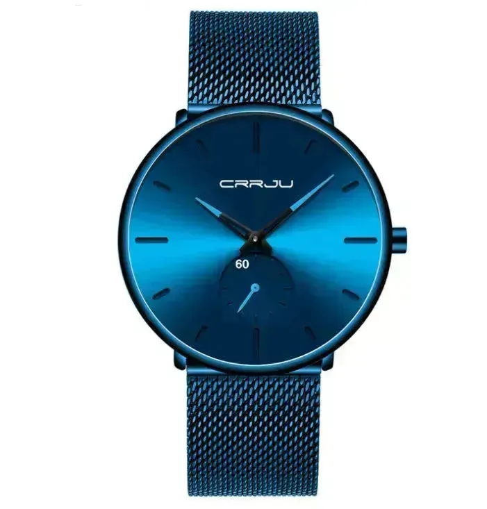 Simple ultra-thin watch round mesh belt watch