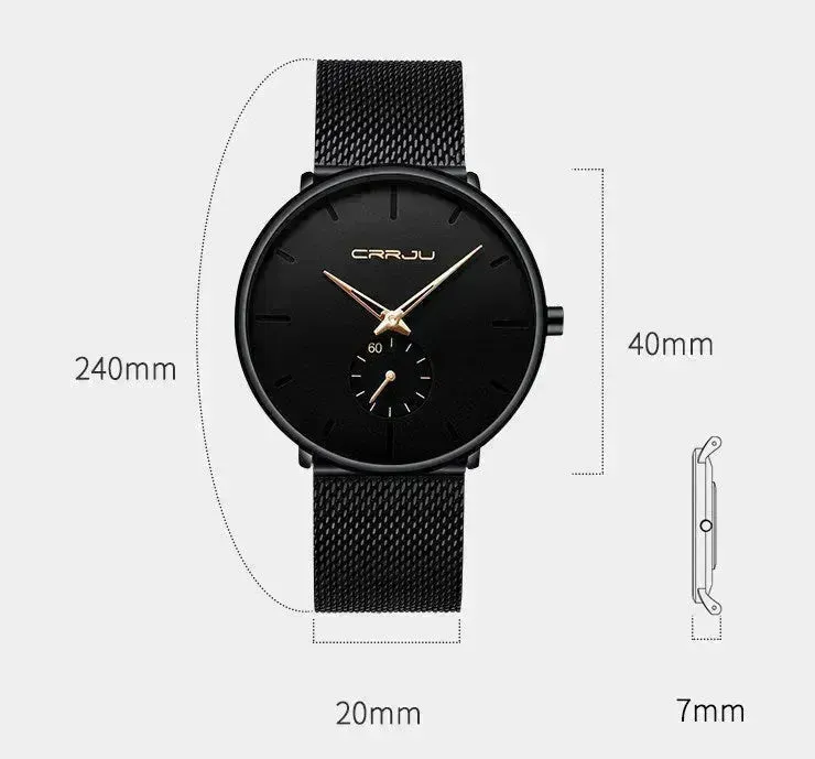 Simple ultra-thin watch round mesh belt watch