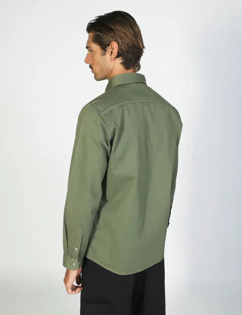 Simple | York Long Sleeve Shirt | Army