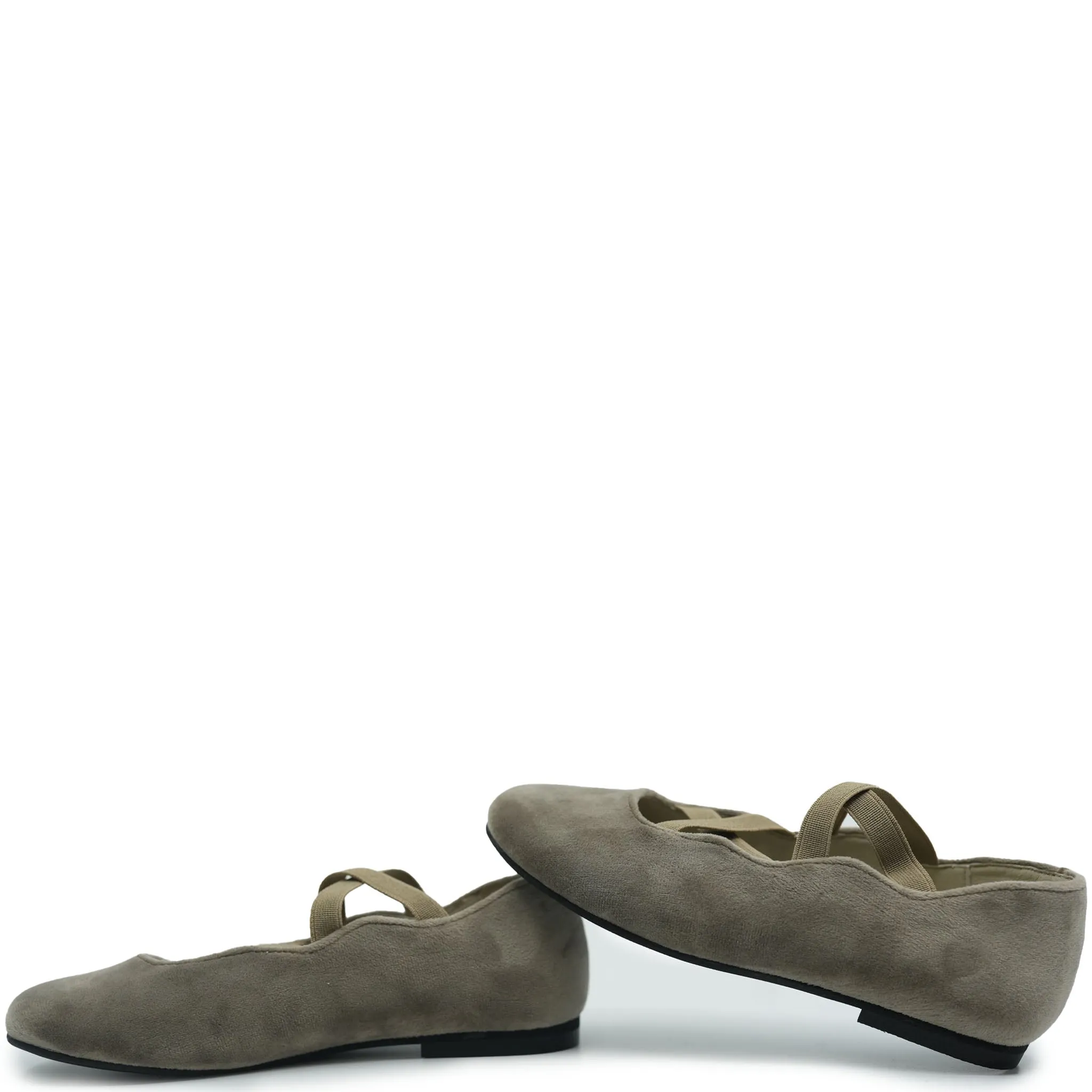 Sonatina Taupe Velvet Ballerina Mary Jane