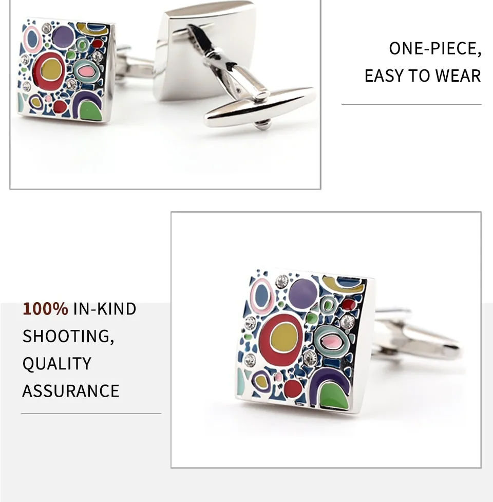 Square Enamel Cuff Links