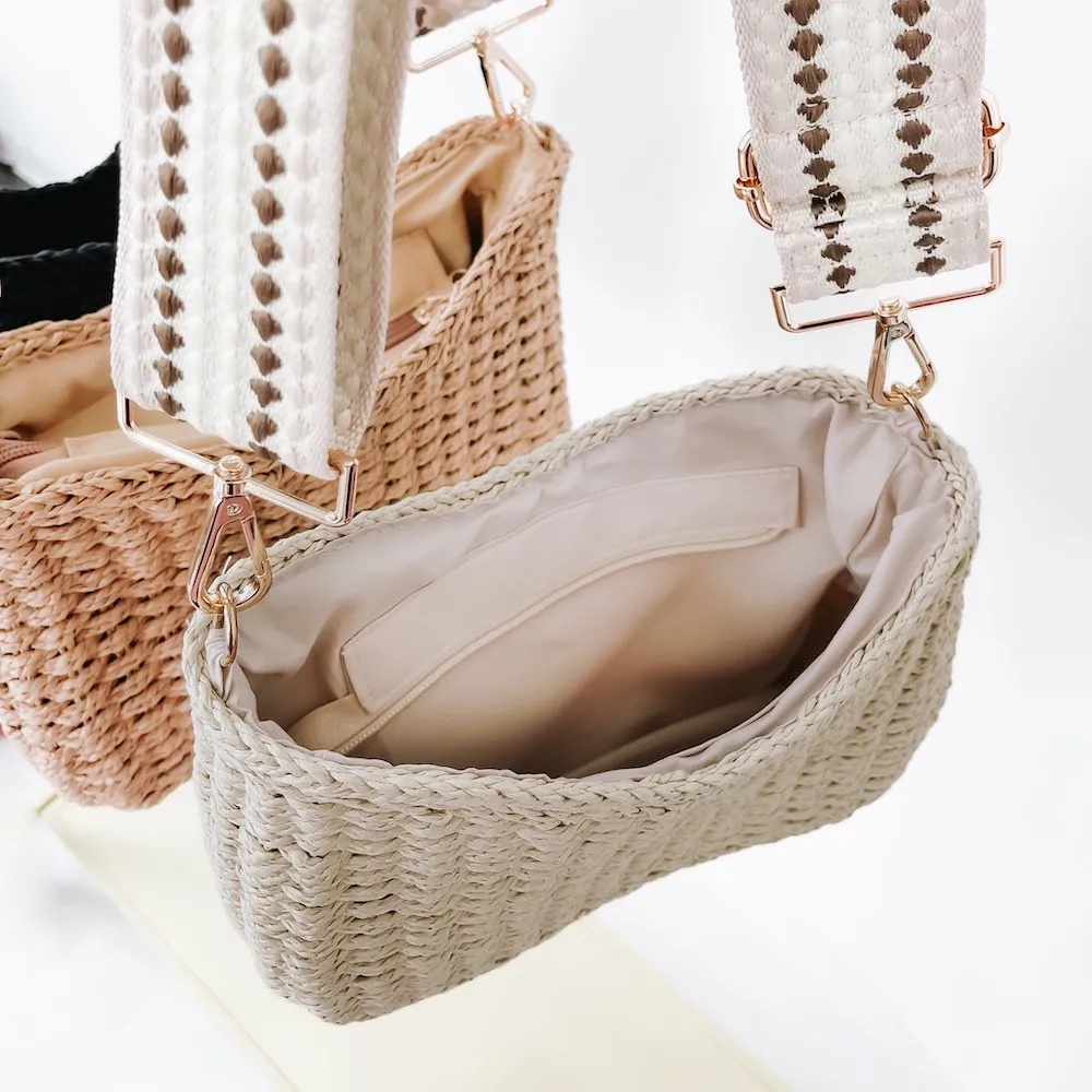 Staycation Straw Shoulder & Crossbody Bag