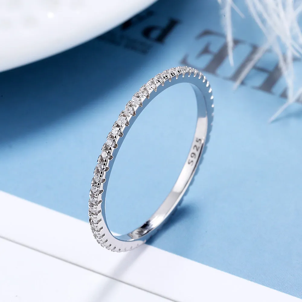 Sterling Silver Eternity Ring with Crystals from Swarovski