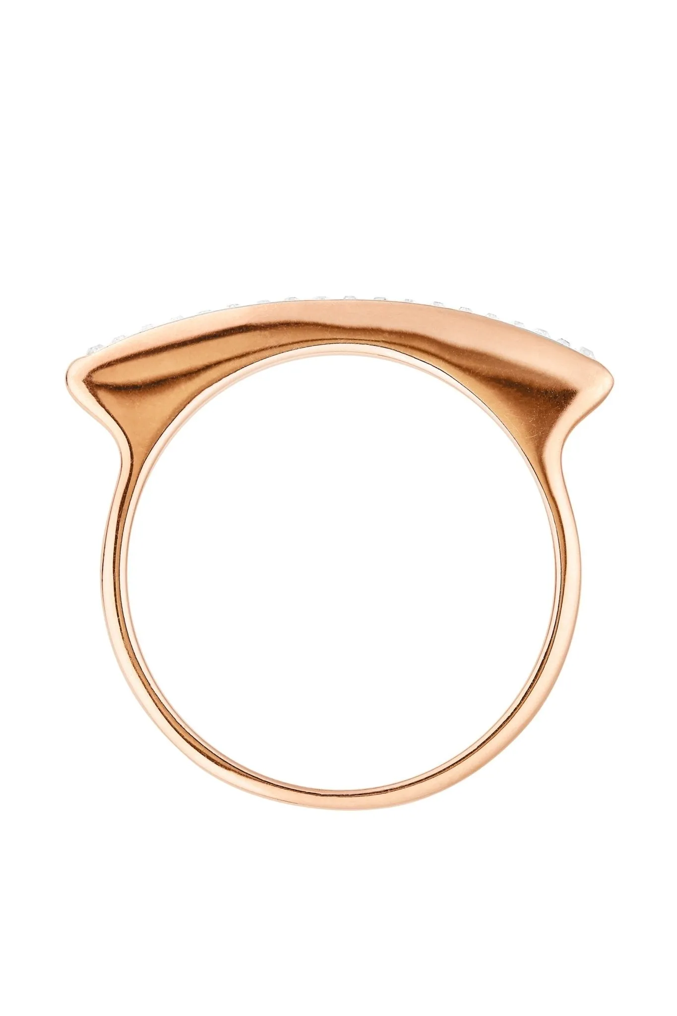 Sterling Silver Rose Gold Plated Crystal Bar Ring