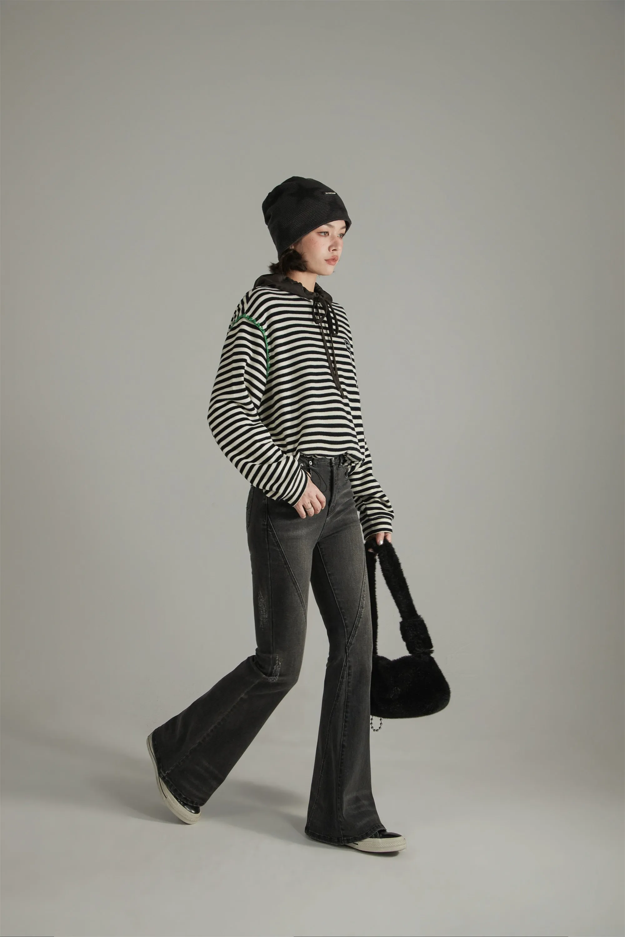 Stitch Stripe Simple Sweatshirt