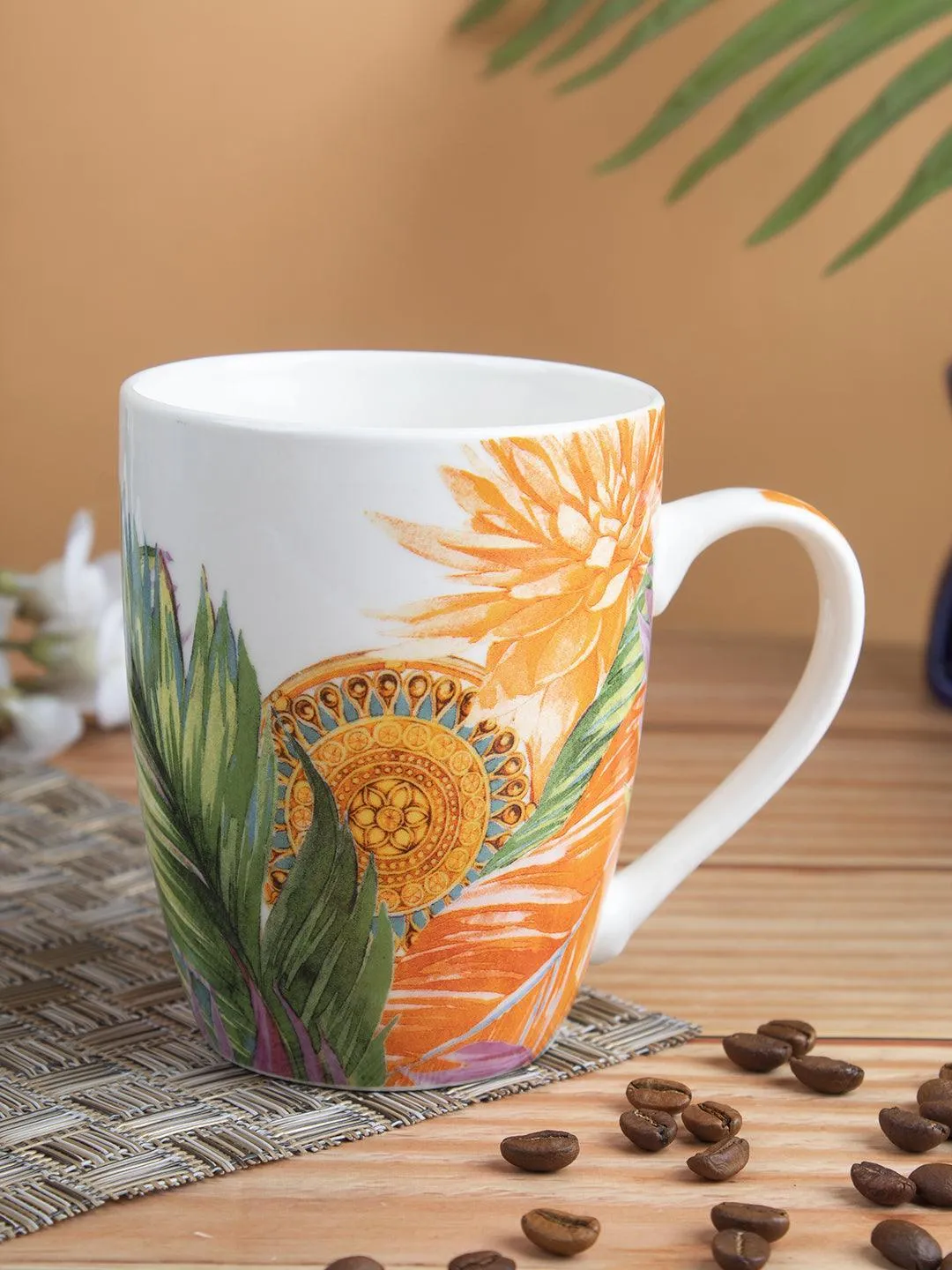 Stylish Floral Creamic Tea & Coffee Mug (350 mL)