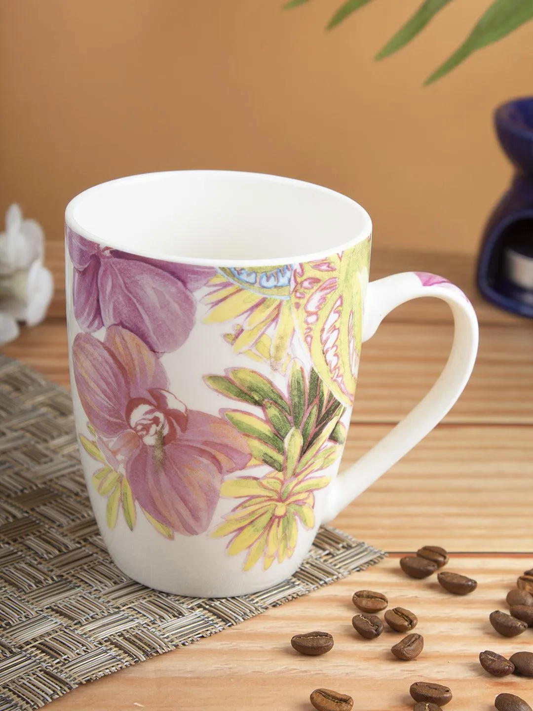 Stylish Floral Creamic Tea & Coffee Mug (350 mL)