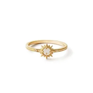 Sunburst Solitaire Ring| Starburst Solitaire Ring| Stacking Ring| Stackable| Gold sun ring