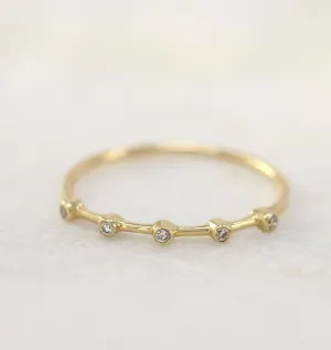 Super skinny gold ring | Thin stacking ring | Minimalist | Tiny diamond ring | Extra fine diamond ring