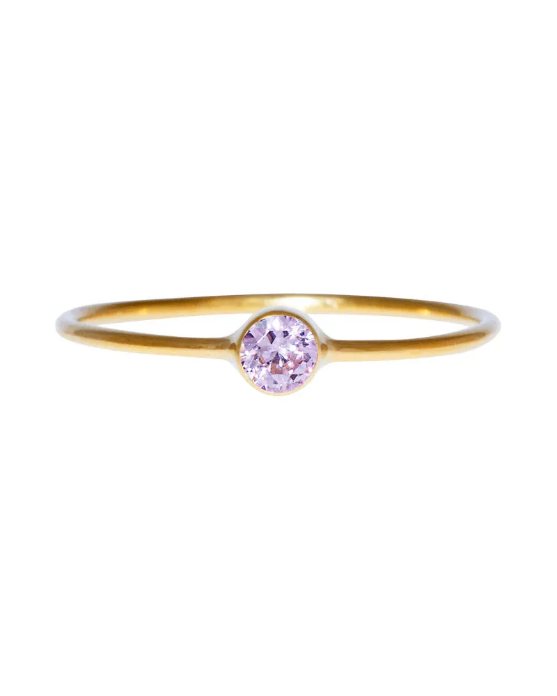 Thin Birthstone Ring Band