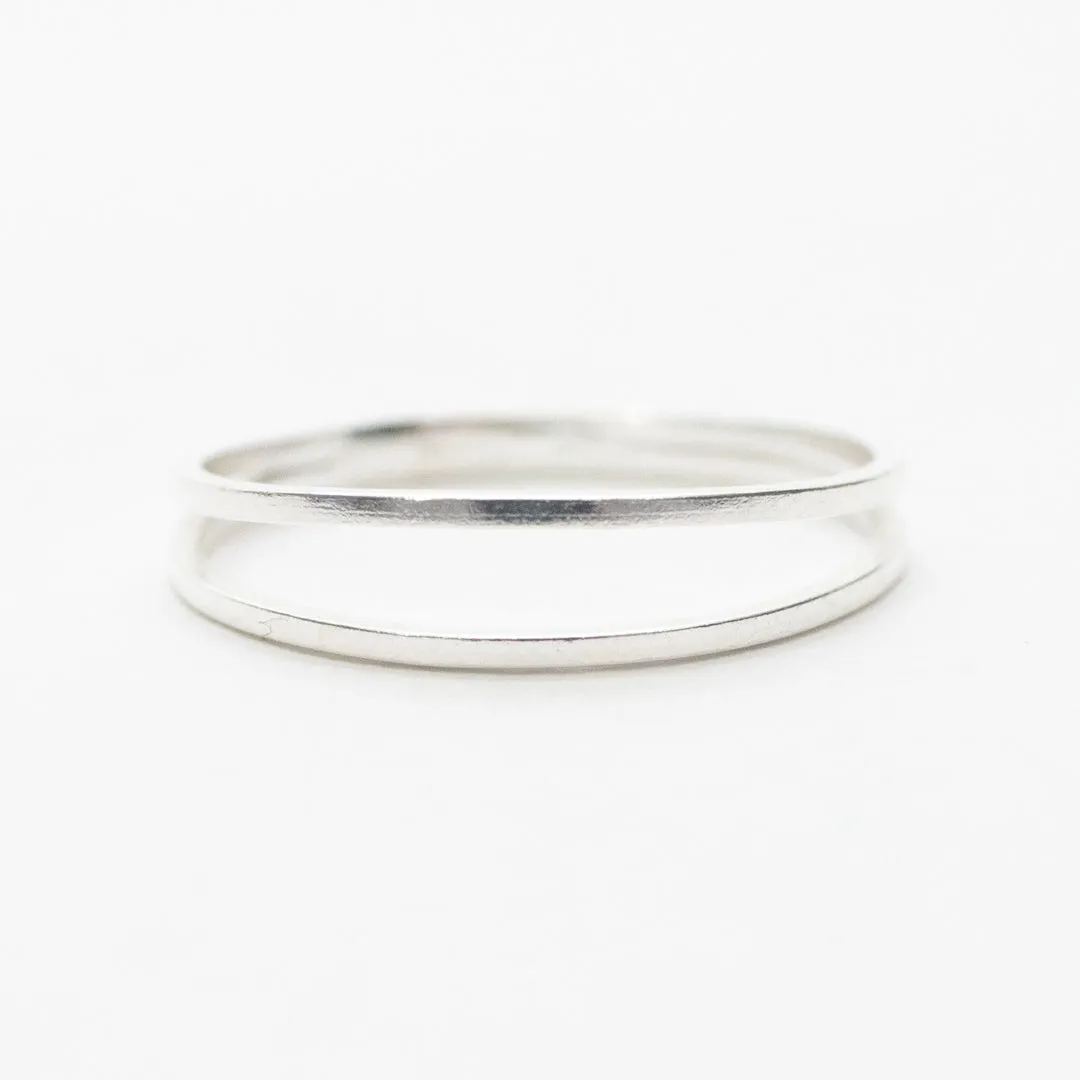 Thin Cut-out Silver Band