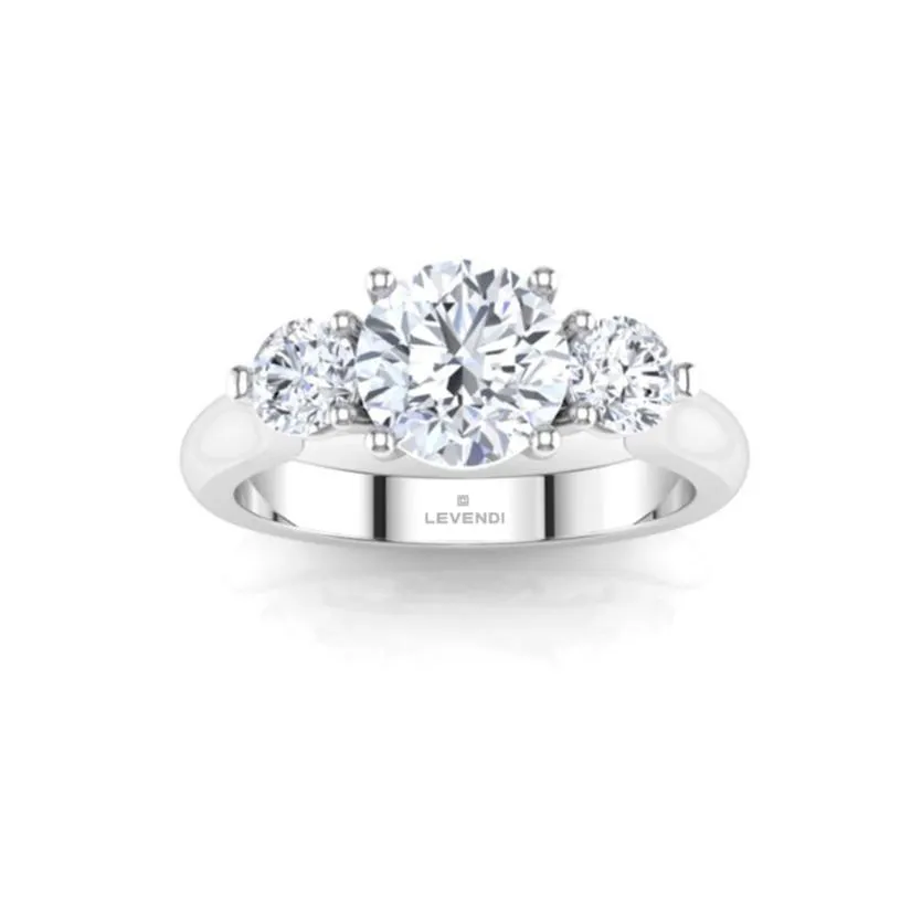 Trilogy Round Brilliant Engagement Ring