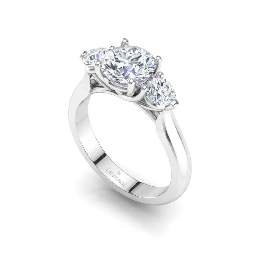 Trilogy Round Brilliant Engagement Ring