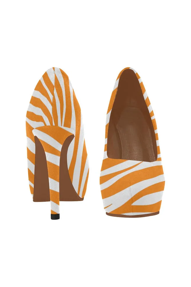 Turmeric Zebra Print Women's High Heels