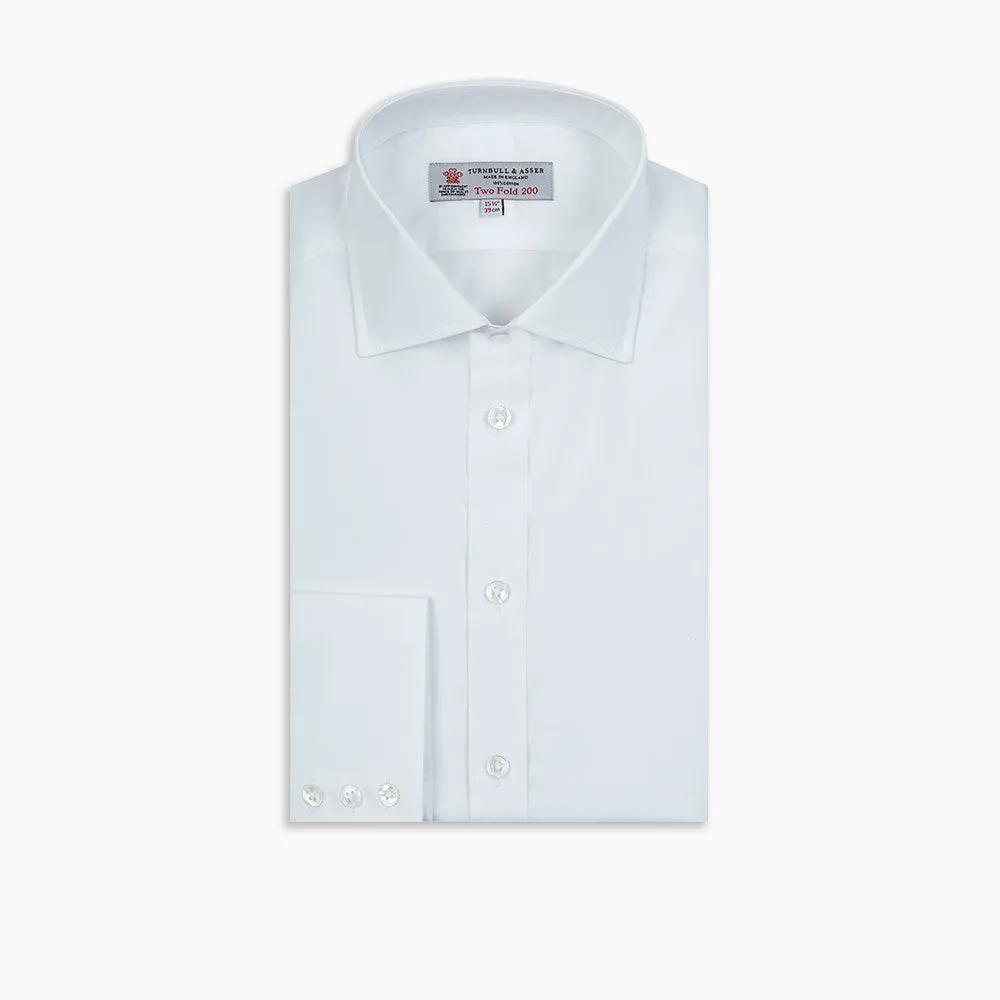 Two-Fold 200 White Cotton Shirt with Regent Collar and 3-Button Cuffs