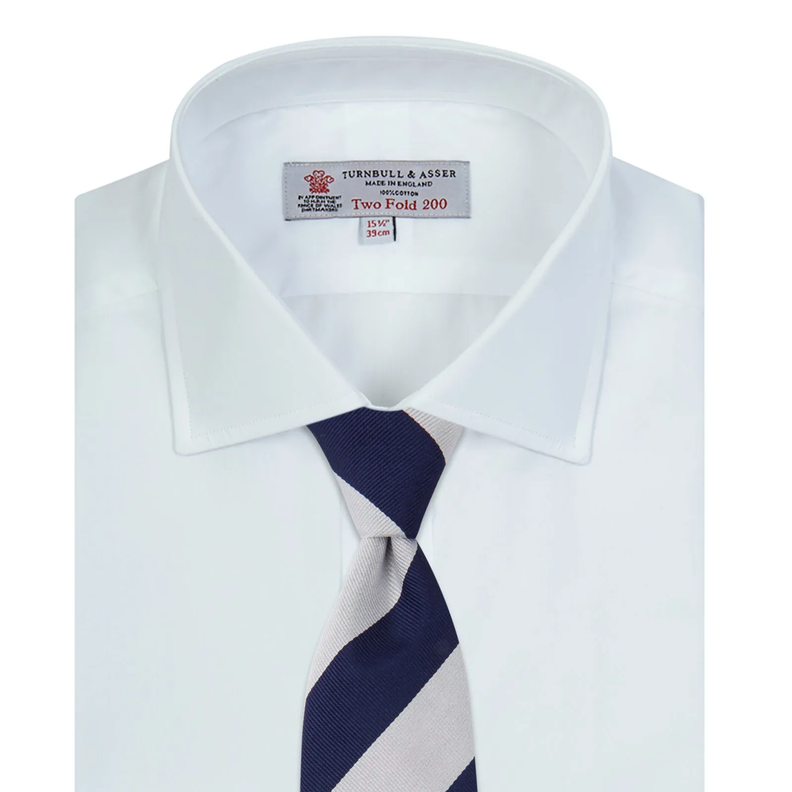 Two-Fold 200 White Cotton Shirt with Regent Collar and 3-Button Cuffs