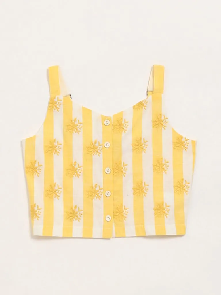 Utsa Kids Yellow Striped Top (8 -14yrs)