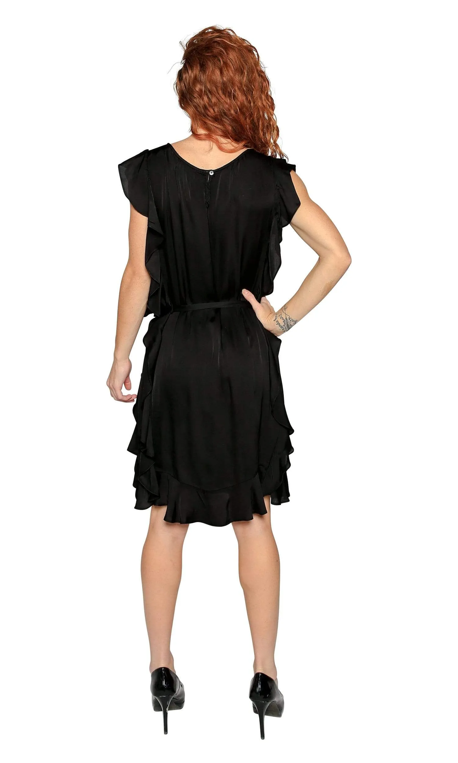 Velvet by Graham & Spencer Tenley Satin Viscose Ruffle Dress