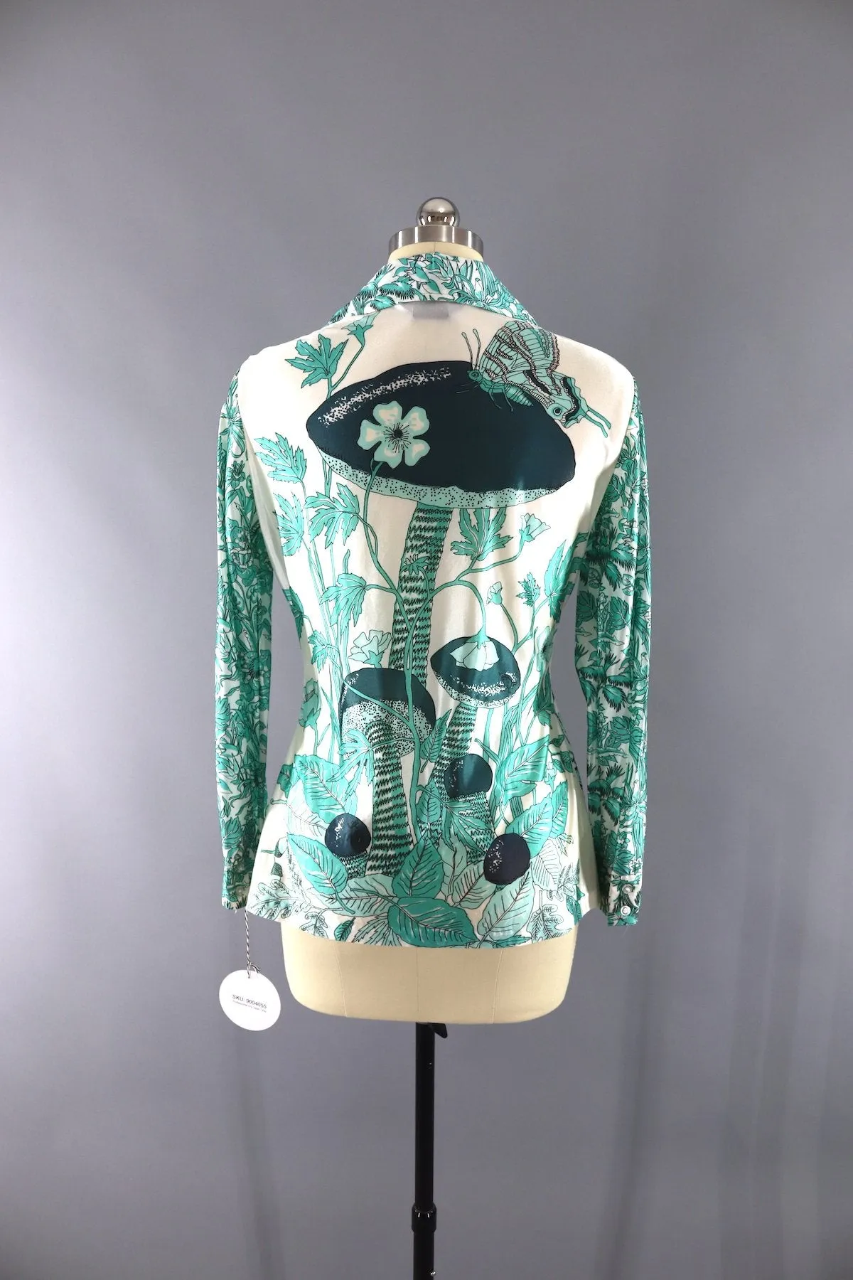 Vintage 1970s Psychedelic Novelty Print Mushrooms Shirt