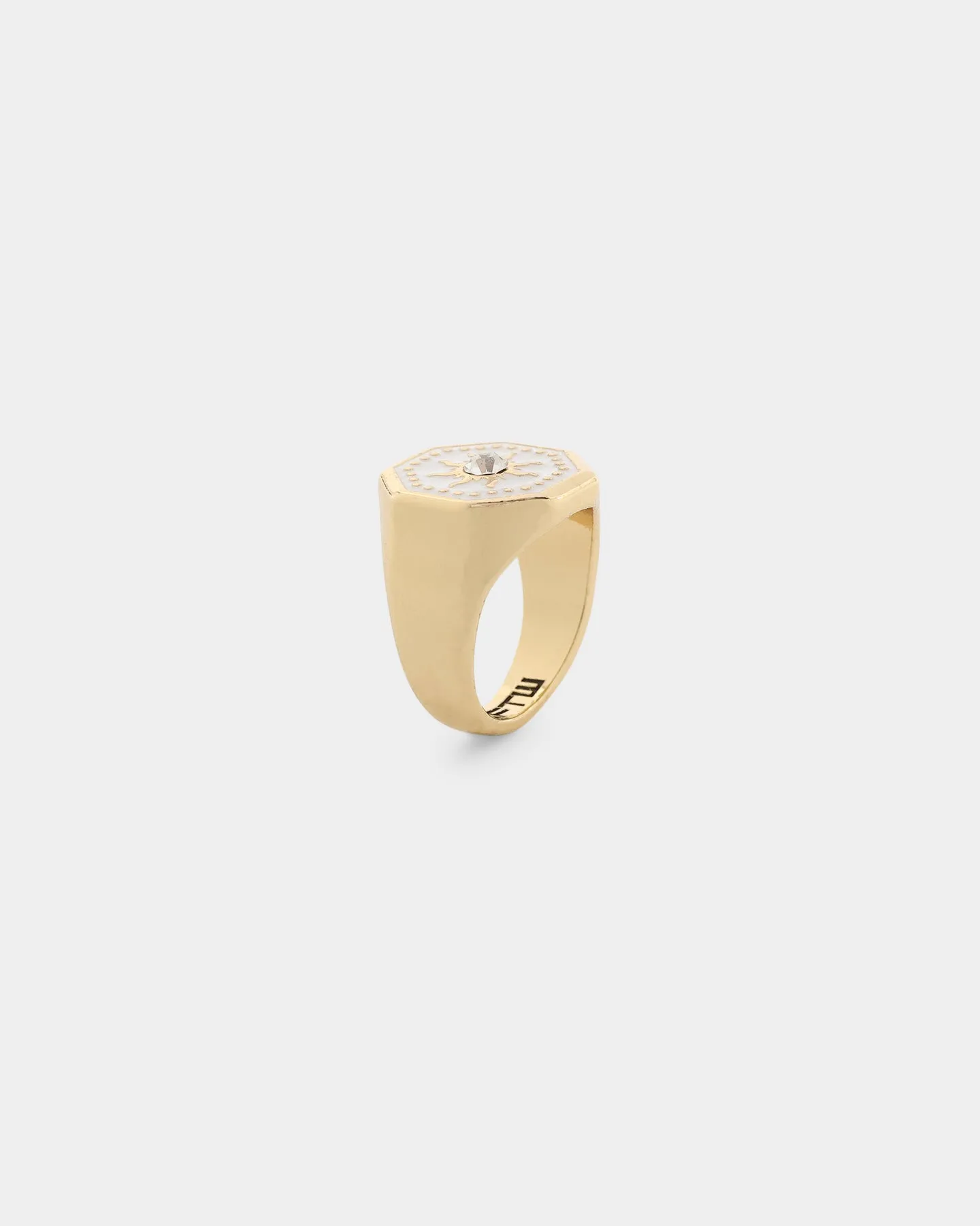 Wild For The Weekend Octagon Sun Signet Ring (Medium) Gold