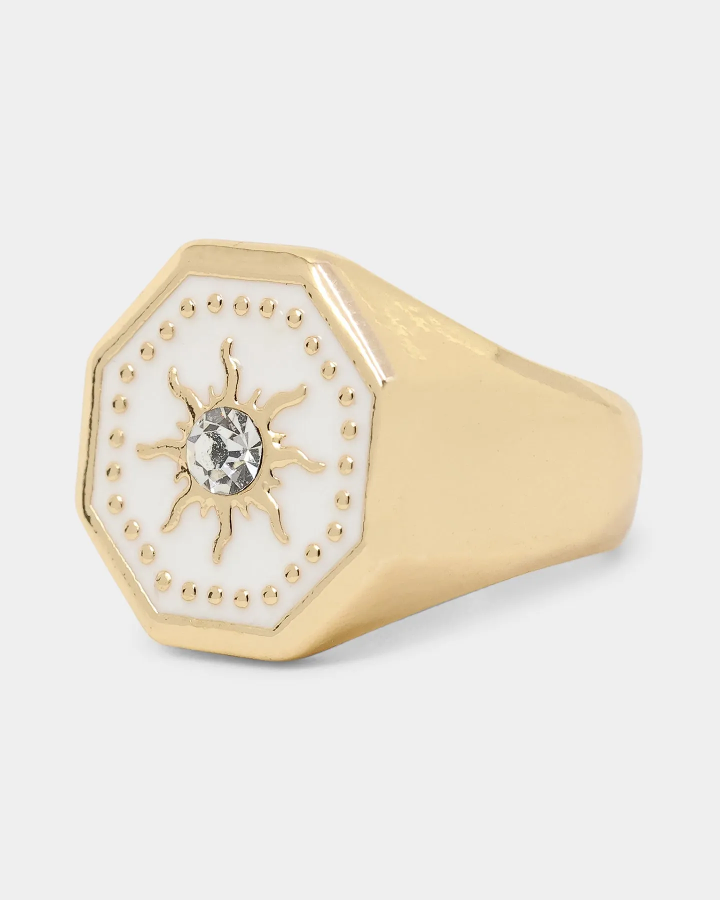 Wild For The Weekend Octagon Sun Signet Ring (Medium) Gold