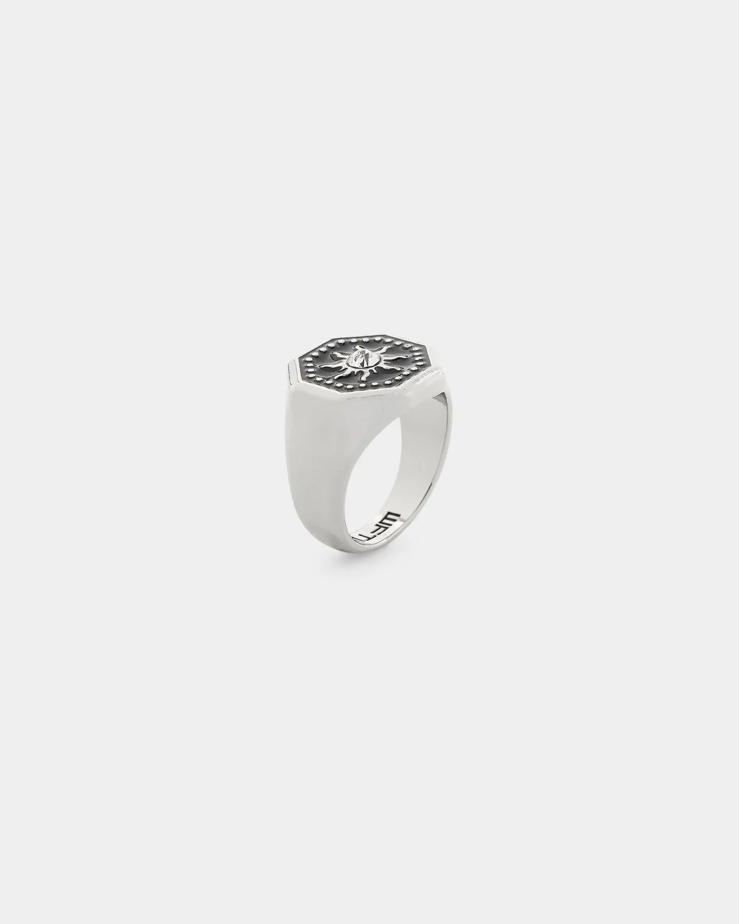 Wild For The Weekend Octagon Sun Signet Ring (Medium) Silver